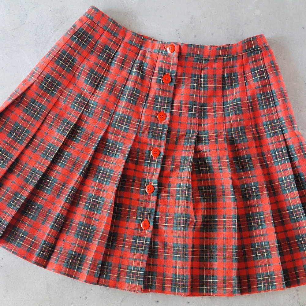 VTG Schoolgirl Academia Stringbean USA Plaid mini skirt 7/8